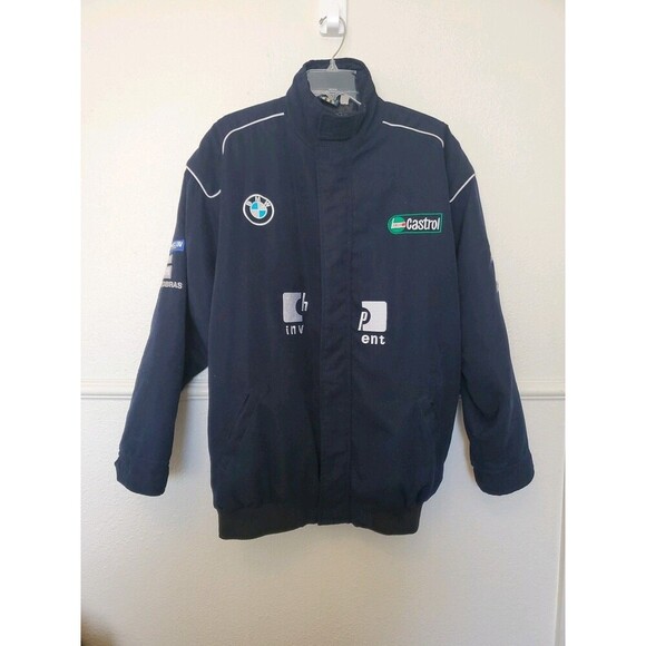 Vintage BMW Williams F1 Team Bomber Jacket Sport Racing Mens Sz Large Full Zip - Picture 2 of 16